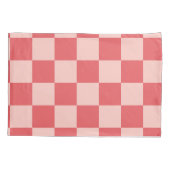 Roze Rood Geruit Gingham Patroon Kussensloop (Achterkant)