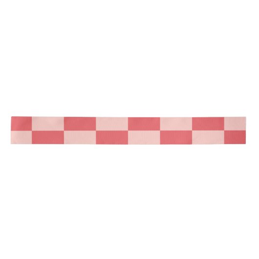 Roze Rood Geruit Gingham Patroon Lint (Voorkant)
