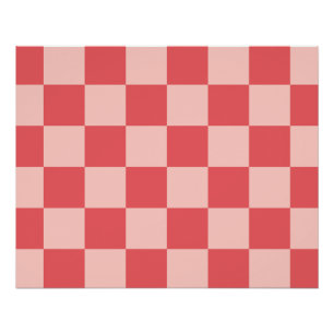 Roze Rood Geruit Gingham Patroon Perfect Poster