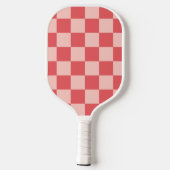 Roze Rood Geruit Gingham Patroon Pickleball Paddle (Achterkant)