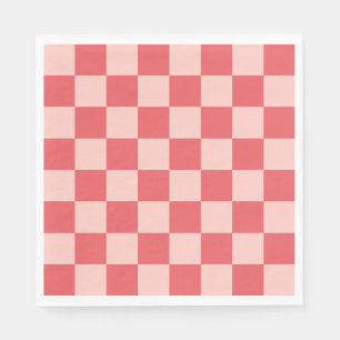 Roze Rood Geruit Gingham Patroon Servet