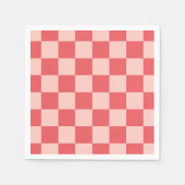 Roze Rood Geruit Gingham Patroon Servet (Voorkant)