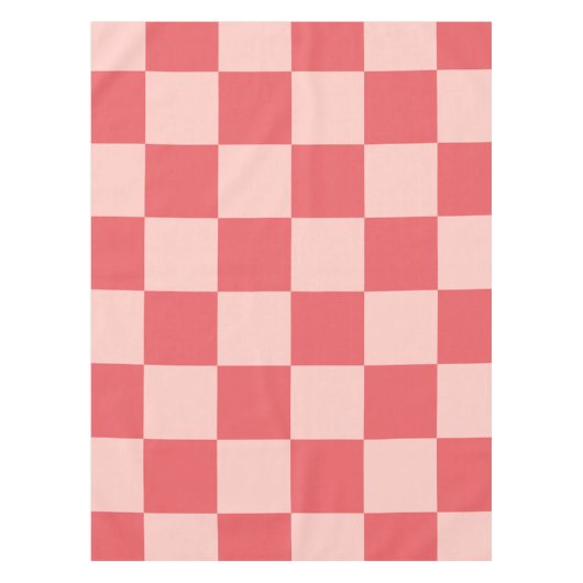 Roze Rood Geruit Gingham Patroon Tafelkleed (Voorkant)