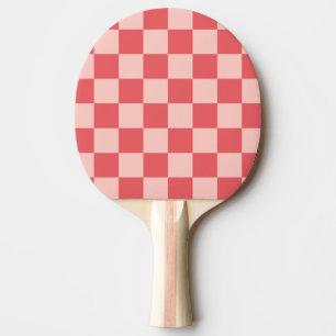Roze Rood Geruit Gingham Patroon Tafeltennisbatje