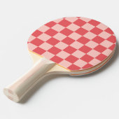 Roze Rood Geruit Gingham Patroon Tafeltennisbatje (Voorkant Gekanteld)