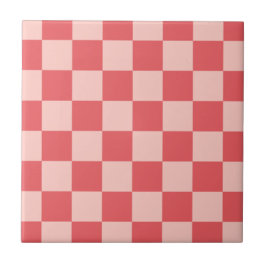 Roze Rood Geruit Gingham Patroon Tegeltje