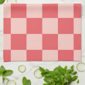 Roze Rood Geruit Gingham Patroon Theedoek (Gevouwen)