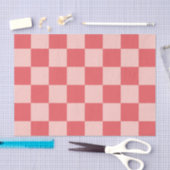 Roze Rood Geruit Gingham Patroon Tissuepapier (Craft)