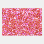 Roze Rood Glitter Sequins Wrapping Papier Bladen Inpakpapier Vel (Voorkant 2)