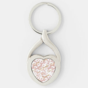 Roze Rood Goud Wit XOXO Liefde Sleutelhanger