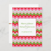Roze Rood Groen Grijs Chevron Stripe Bewaar de dat Aankondigingskaart (Voorkant / Achterkant)