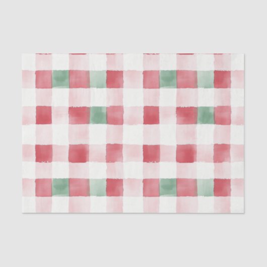 Roze Rood Groen Retro Patroon Kerst Tissuepapier (Voorkant)