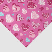 Roze Rood Hart Romantisch Liefdespatroon Valentijn Tissuepapier (Detail)