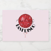 Roze rood laatste disco bal hen partij schoten likeurfles etiket (Enkel label)