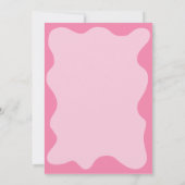 Roze rood meisjesmodern golvend vet type retro kaart (Achterkant)