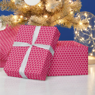 Roze Rood Mid Century Holiday Geometrische Bal Cadeaupapier