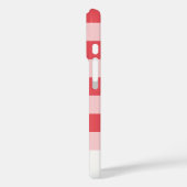 Roze Rood Modern Monogram Geruit Case-Mate iPhone Case (Achterkant / Links)