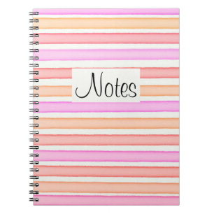Roze rood oranje wit strepenpatroon notitieboek