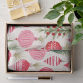 Roze Rood Retro Kerst Ornamenten Baubles Tissuepapier (Geschenk)