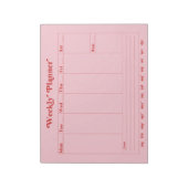 Roze, rood, retro stijl weekplanner Notitieblok (Gedraaid)