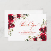 Roze Rood Rose Bloemen 100ste Verjaardag gepersona Bedankkaart (Voorkant / Achterkant)