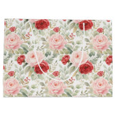 Roze Rood Rozen Bloemrijke Bruidsdouche Groot Cadeauzakje (Achterkant)