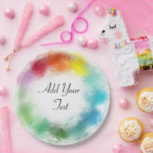 Roze Rood Sinaasappel Geel Groen Blauw Paarse Kleu Papieren Bordje (Feest)