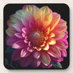 Roze Rood Sinaasappel Geel Paarse Dahlia Bloem Bier Onderzetter