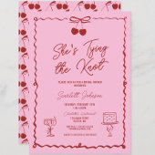 Roze & Rood Tying de Knoop Bow Cherry Vrijgezellen Kaart