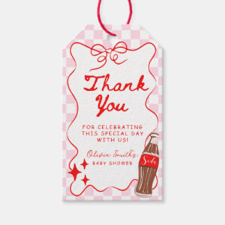 Roze Rood Ze staat op het punt om te baren Baby Sh Cadeaulabel