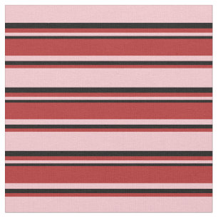Roze, rood & zwart gevoerd patroon stof