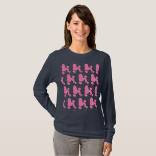 Roze, roodbruine marinescheepvaart Herhaal lange h T-shirt