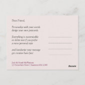 Roze roodharten Dank u Briefkaart (Achterkant)