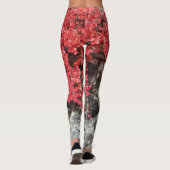 Roze roodroodblad leggings herfstmuur (Achterkant)