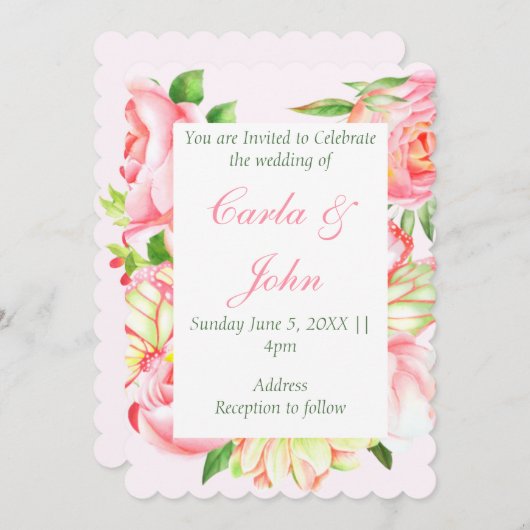 Roze roodroodbruine weddenschap kaart (Voorkant / Achterkant)