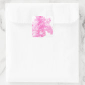roze rook vierkante sticker (Tas)