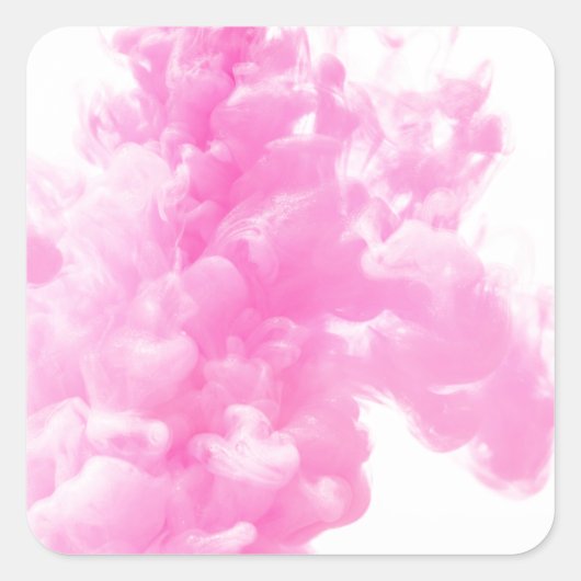 roze rook vierkante sticker (Voorkant)