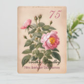  Roze Roos 75e Verjaardagsviering 2 Kaart (Staand voorkant)