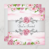 Roze roos All Occasion Feest Kaart (Voorkant / Achterkant)