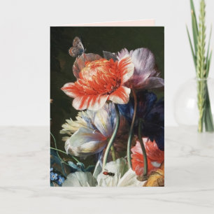 ROZE ROOS,ANEMONE EN VLINDER Beterschap Kaart