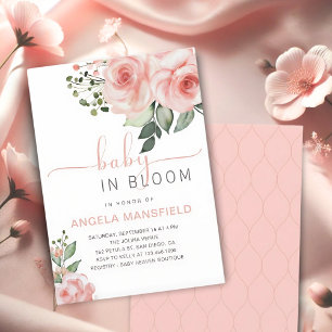 Roze Roos Baby in Bloom Shower Kaart