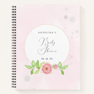 Roze Roos Baby Shower Cadeau Lijst Notitieboek