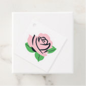 Roze Roos Bedankjes Labels (In situ)