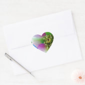 Roze Roos blauwe glazen bol Hart Sticker (Envelop)