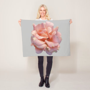 roze roos bloei fleece deken