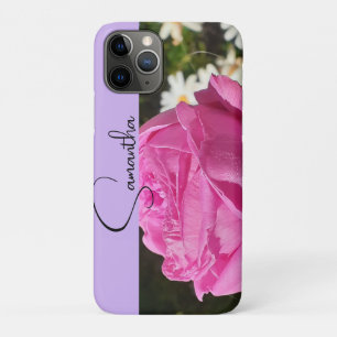 Roze Roos Bloem Bloem Foto Meisjes Naam iPhone 11 Pro Hoesje