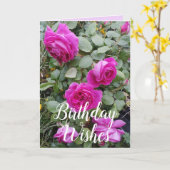 Roze  Roos Bloem Bloemen Verjaardag Kaart (Gele Bloem)