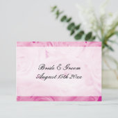 Roze roos bloem bloementhema bruiloft suite informatiekaartje (Staand voorkant)