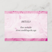 Roze roos bloem bloementhema bruiloft suite informatiekaartje (Achterkant)