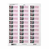 Roze Roos Bloem Bloemige Retouradreslabels Etiket (Full Sheet)